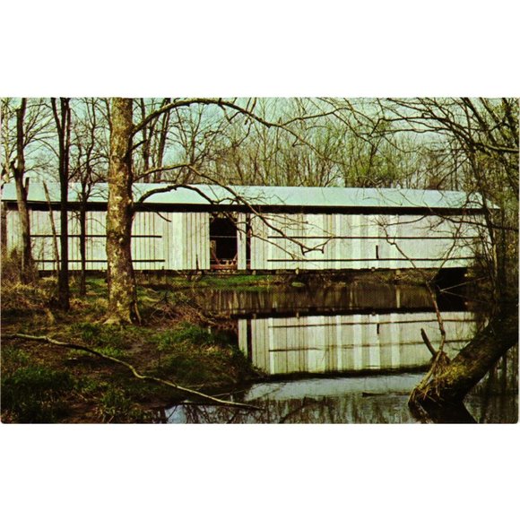 Richland County Rome Ohio Covered Bridge Postcard Travel Souvenir Vintage - Picture 1 of 2